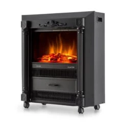 Grenoble Elektrischer Kamin Heizlüfter 1850 W Bodenrollen Thermostat -Küchengeräte 10012129 yy 0004 front Klarstein Grenoble Elektrischer Kamin 2000W