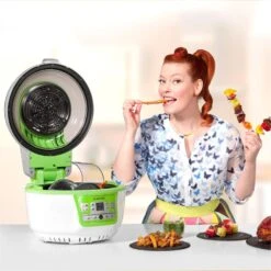 VitAir Turbo Heißluftfritteuse Grün-weiß 1400W Grillen Backen 9l -Küchengeräte 10028288 yy 0003 titel enie klarstein vitair heissluft frieteuse