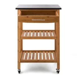 Tennessee Servierwagen Küchenwagen 4 Etagen Holz Granit Mobil -Küchengeräte 10028590 uk 0003 detail