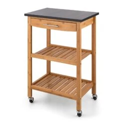 Tennessee Servierwagen Küchenwagen 4 Etagen Holz Granit Mobil -Küchengeräte 10028590 uk 0005 titel