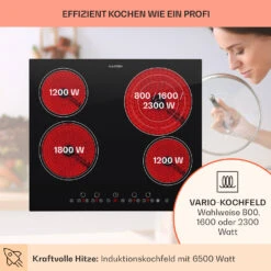 Virtuosa Keramikkochfeld Einbauherd 6500W 59x52cm 4 Zonen Glaskeramik -Küchengeräte 10029239 de 0003 usp