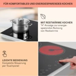 Virtuosa Keramikkochfeld Einbauherd 6500W 59x52cm 4 Zonen Glaskeramik -Küchengeräte 10029239 de 0004 usp