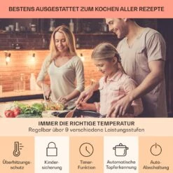 Virtuosa Keramikkochfeld Einbauherd 6500W 59x52cm 4 Zonen Glaskeramik -Küchengeräte 10029239 de 0005 usp