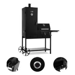 Fleischbrocken Holzkohlegrill Smoker Räucherofen BBQ-Grill Schwarz -Küchengeräte 10030554 yy 0005 detail Professional charcoal grill and smoker