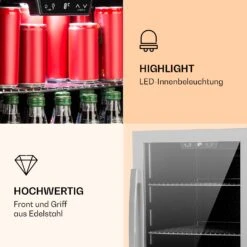 Beersafe 4XL Kühlschrank 124 Liter 4 Böden Panoramaglastür Edelstahl -Küchengeräte 10031929 de 0003 logo