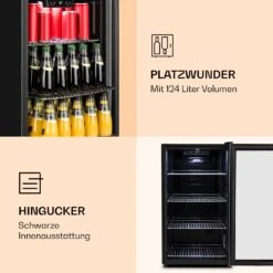Beersafe 4XL Kühlschrank 124 Liter 4 Böden Panoramaglastür Edelstahl -Küchengeräte 10031929 de 0004 logo