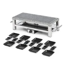 Schmelzlette Raclette 1500W Naturstein-Platte Edelstahlgehäuse -Küchengeräte 10032028 yy 0004 detail Klarstein Schmelzlette Raclette 1500W Edelstahl