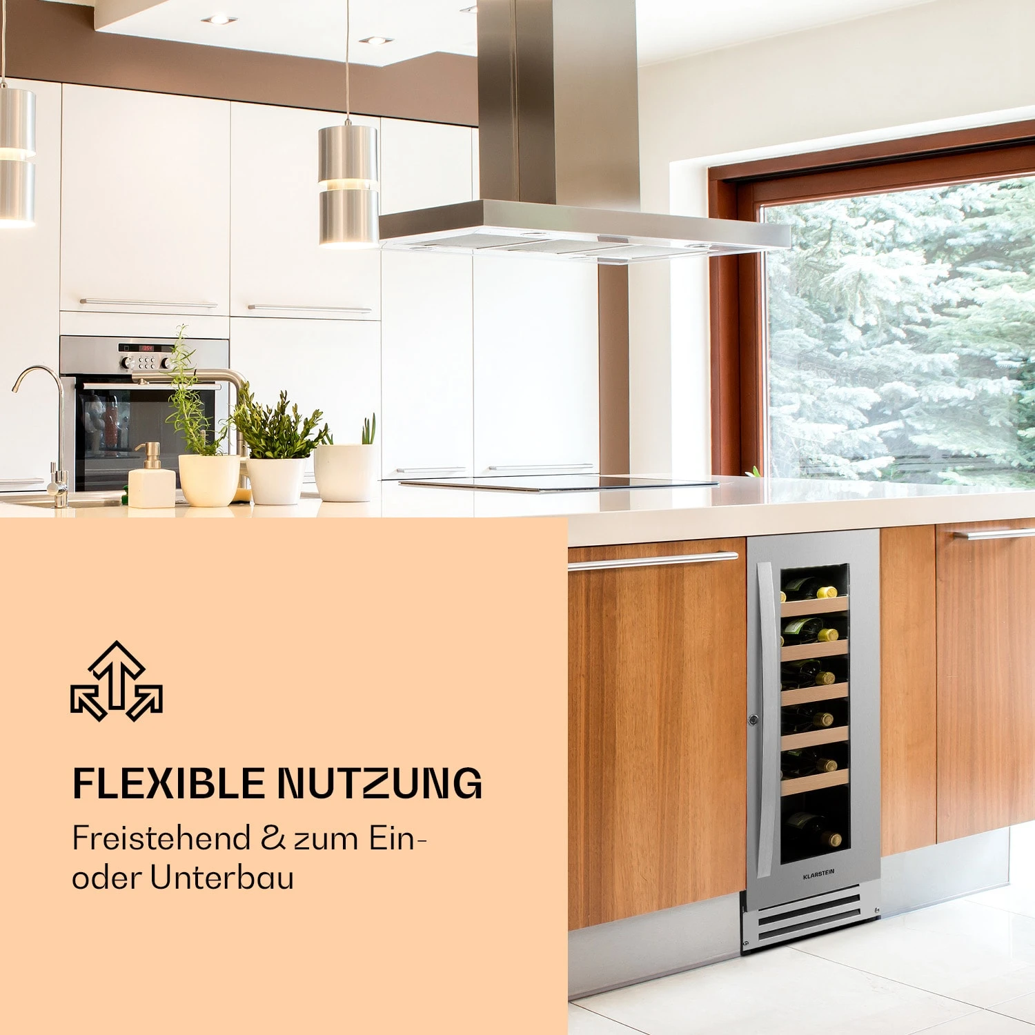 Vinovilla Smart Weinkühlschrank 50l / 20 Flaschen Glastür Edelstahl 2 Vinovilla Smart Weinkühlschrank 50l / 20 Flaschen Glastür Edelstahl – Bild 2