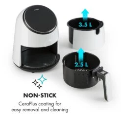 AirVital Heißluftfritteuse 1300W 2,5l CeraPlus-Antihaft Touch Weiß -Küchengeräte 10032331 yy 0006 logo Klarstein AirVital Heissluftfritteuse 1300W weiss