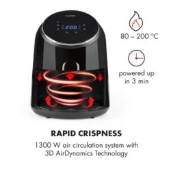 AirVital Heißluftfritteuse 1300W 2,5l CeraPlus-Antihaft Touch Schwarz -Küchengeräte 10032332 yy 0004 logo Klarstein AirVital Heissluftfritteuse 1300W schwarz reedit