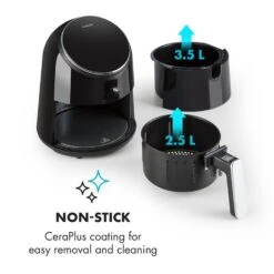 AirVital Heißluftfritteuse 1300W 2,5l CeraPlus-Antihaft Touch Schwarz -Küchengeräte 10032332 yy 0006 logo Klarstein AirVital Heissluftfritteuse 1300W schwarz