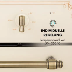 Victoria Einbaubackofen Retro-Design 9 Funktionen 50-250°C Elfenbein -Küchengeräte 10032485 de 0005 logo