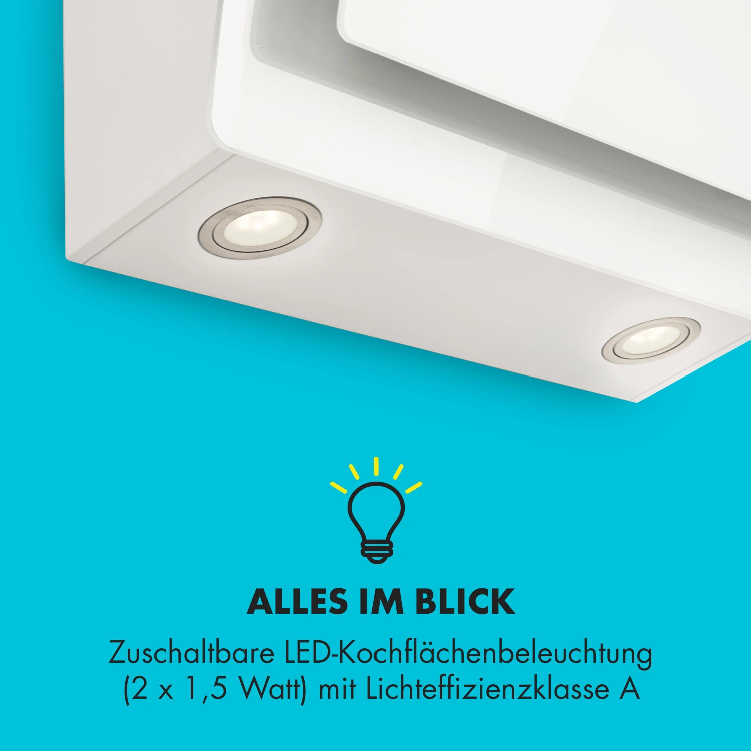 Klarstein Aurica 60 Dunstabzugshaube 60cm 600 M³/h LED Touch Glas Weiß 7 Klarstein Aurica 60 Dunstabzugshaube 60cm 600 M³/h LED Touch Glas Weiß – Bild 7