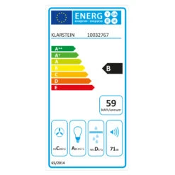 Aurica 90 Dunstabzugshaube 90cm 600 M³/h LED Touch Glas Weiß -Küchengeräte 10032767 energy label
