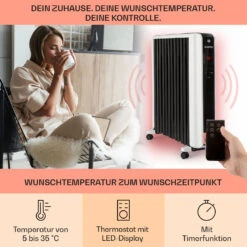 Thermaxx 2500 Ölradiator 2500W 5-35° C 24h-Timer Weiß/schwarz -Küchengeräte 10032775 de 0003 usp