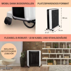 Thermaxx 2500 Ölradiator 2500W 5-35° C 24h-Timer Weiß/schwarz -Küchengeräte 10032775 de 0006 usp