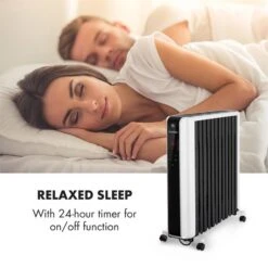 Thermaxx 2500 Ölradiator 2500W 5-35° C 24h-Timer Weiß/schwarz -Küchengeräte 10032775 yy 0008 logo Klarstein Thermaxx 2500 oelradiator weiss schwarz