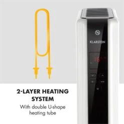 Thermaxx 2500 Ölradiator 2500W 5-35° C 24h-Timer Weiß/schwarz -Küchengeräte 10032775 yy 0009 logo Klarstein Thermaxx 2500 oelradiator weiss schwarz