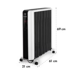 Thermaxx 2500 Ölradiator 2500W 5-35° C 24h-Timer Weiß/schwarz -Küchengeräte 10032775 yy 0010 logo Klarstein Thermaxx 2500 oelradiator weiss schwarz