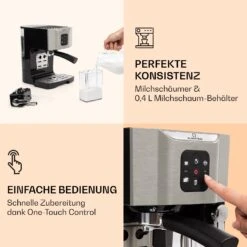 BellaVita Kaffeemaschine 3-in-1 1450 W 20 Bar Milchschäumer -Küchengeräte 10032806 de 0003 logo