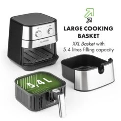 AeroVital Heißluftfritteuse 1700W 5,4 Liter Timer Edelstahl Silber -Küchengeräte 10032848 yy 0009 logo Klarstein AeroVital Heissluftfritteuse silber reedit