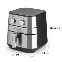 AeroVital Heißluftfritteuse 1700W 5,4 Liter Timer Edelstahl Silber -Küchengeräte 10032848 yy 0010 logo Klarstein AeroVital Heissluftfritteuse silber reedit