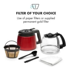 Aromatica II Duo Kaffeemaschine, Integriertes Mahlwerk, 1,25 L, Rot -Küchengeräte 10032866 yy 0004 logo Klarstein Aromatica II Duo Kaffeemaschine rot