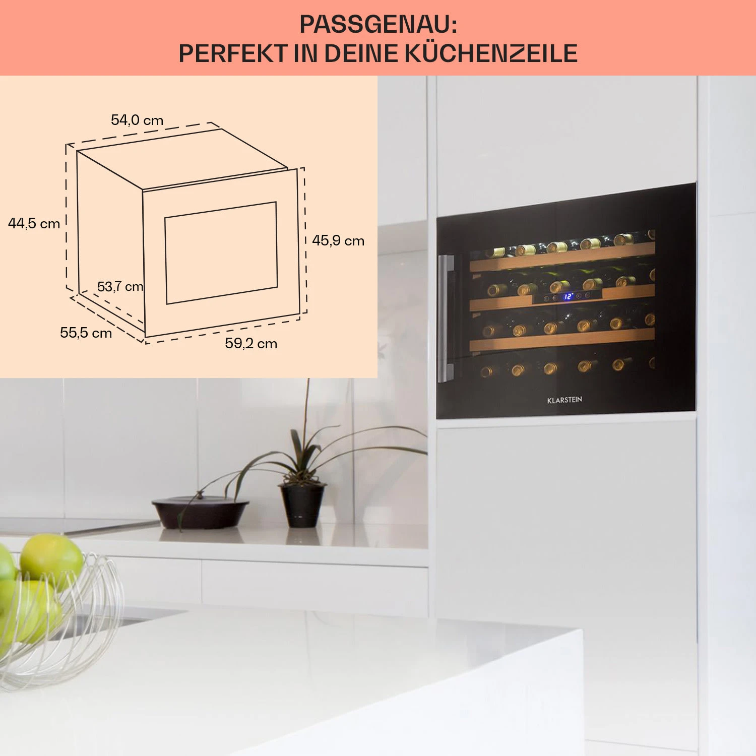 Vinsider 24 Built-In Uno Onyx Einbau-Weinkühlschrank 24 Flaschen 57 L 5 Vinsider 24 Built-In Uno Onyx Einbau-Weinkühlschrank 24 Flaschen 57 L – Bild 5