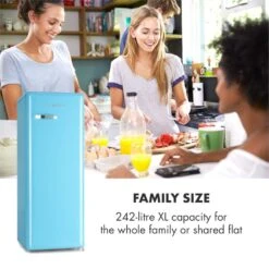 Irene XL Vollraumkühlschrank 240 Liter Retro-Design -Küchengeräte 10032979 uk 0004 logo freezer blue