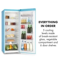 Irene XL Vollraumkühlschrank 240 Liter Retro-Design -Küchengeräte 10032979 uk 0005 logo freezer blue