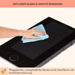 Delicatessa Slim Domino Induktionskochfeld 3500W Timer Schwarz -Küchengeräte 10033015 de 0008 usp