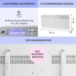 Hot Spot Slimcurve Heizgerät 80x40cm 40m² 2000W 5-40°C LED IP24 Weiß -Küchengeräte 10033016 de 0006 usp