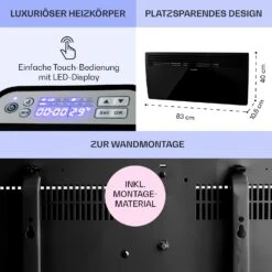 Hot Spot Slimcurve Heizgerät 80x40cm 40m² 2000W 5-40°C LED IP24 -Küchengeräte 10033017 de 0006 usp