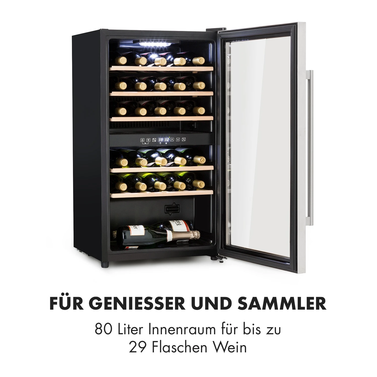 Vinamour 29 Duo Weinkühlschrank 2 Zonen 80L/29 Flaschen 5-22°C Touch 3 Vinamour 29 Duo Weinkühlschrank 2 Zonen 80L/29 Flaschen 5-22°C Touch – Bild 3