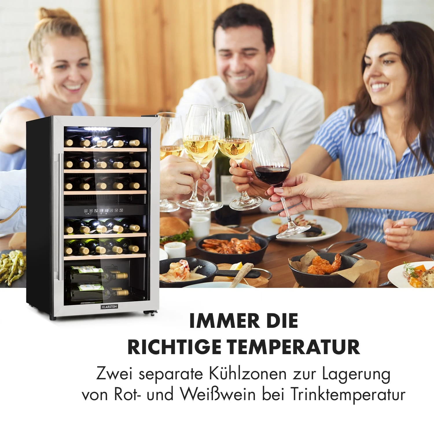 Vinamour 29 Duo Weinkühlschrank 2 Zonen 80L/29 Flaschen 5-22°C Touch 4 Vinamour 29 Duo Weinkühlschrank 2 Zonen 80L/29 Flaschen 5-22°C Touch – Bild 4