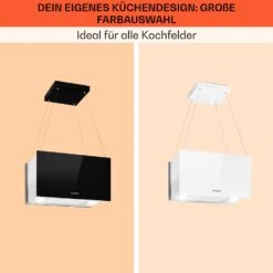 Kronleuchter L Inselabzugshaube 60cm Abluft: 590m³/h LED Touch Glas Weiß -Küchengeräte 10033107 de 0007 usp