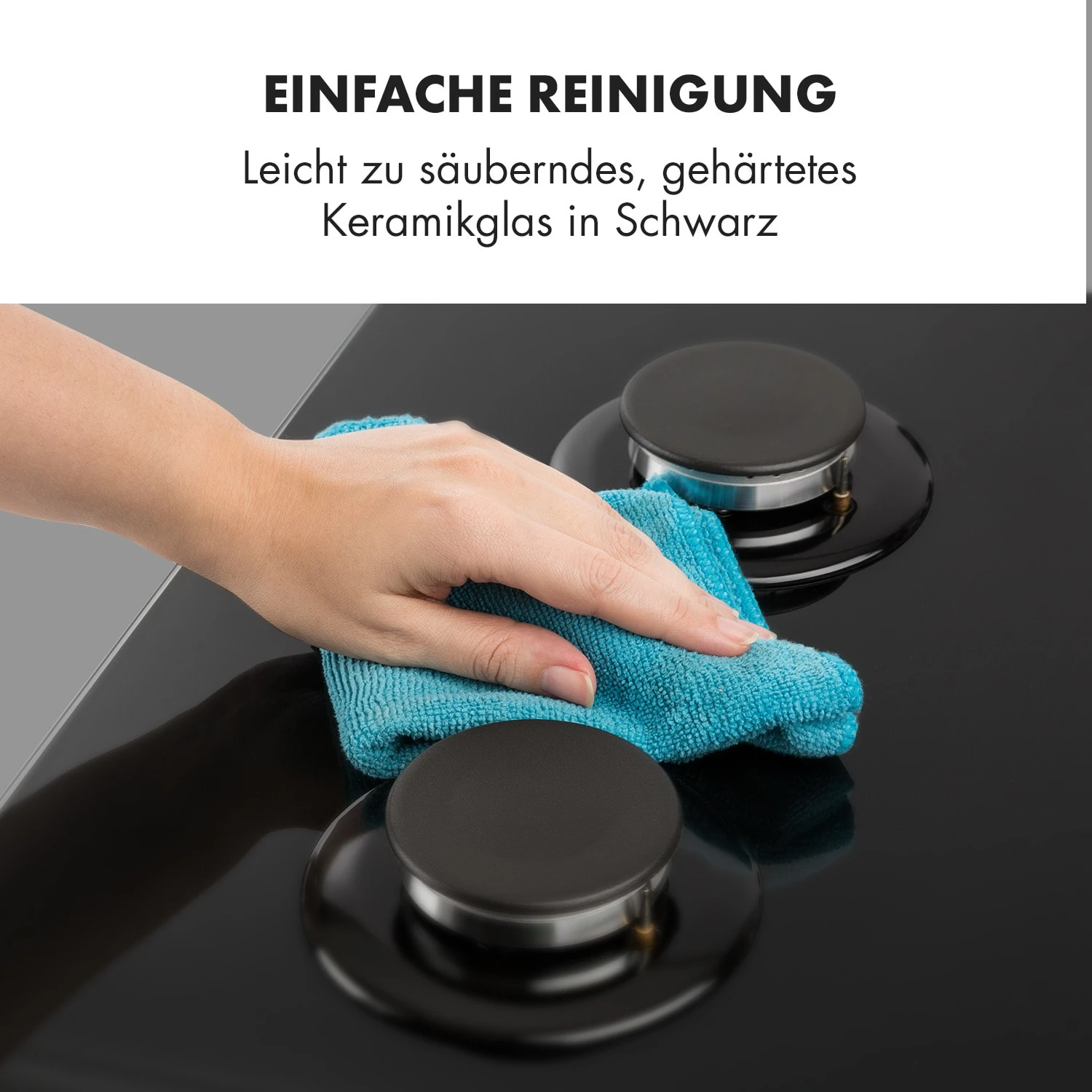 Ignito 5 Zonen Gaskochfeld 5-flammig Sabaf-Brenner Glaskeramik Schwarz 8 Ignito 5 Zonen Gaskochfeld 5-flammig Sabaf-Brenner Glaskeramik Schwarz – Bild 8