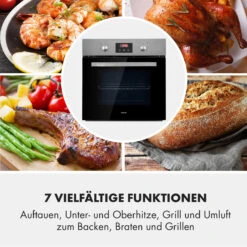 Kalahari Elektrischer Einbaubackofen 2300W 7 Funktionen Schwarz -Küchengeräte 10033187 de 0008 logo