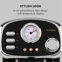 Espressionata Gusto Espressomaschine 1100W 15 Bar Druck Schwarz 11 Espressionata Gusto Espressomaschine 1100W 15 Bar Druck Schwarz -Küchengeräte 10033209 yy 0003 logo Klarstein Espressionata Gusto Espressomaschine