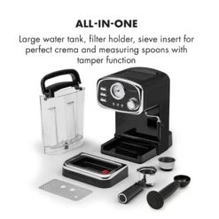 Espressionata Gusto Espressomaschine 1100W 15 Bar Druck Schwarz 16 Espressionata Gusto Espressomaschine 1100W 15 Bar Druck Schwarz -Küchengeräte 10033209 yy 0008 logo Klarstein Espressionata Gusto Espressomaschine reedit