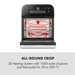 AeroVital Cube Heißluftfritteuse 1600W 12l Timer 16 Programme Schwarz 10 AeroVital Cube Heißluftfritteuse 1600W 12l Timer 16 Programme Schwarz -Küchengeräte 10033248 yy 0003 logo Klarstein AeroVital Cube Heissluftfritteuse schwarz reedit