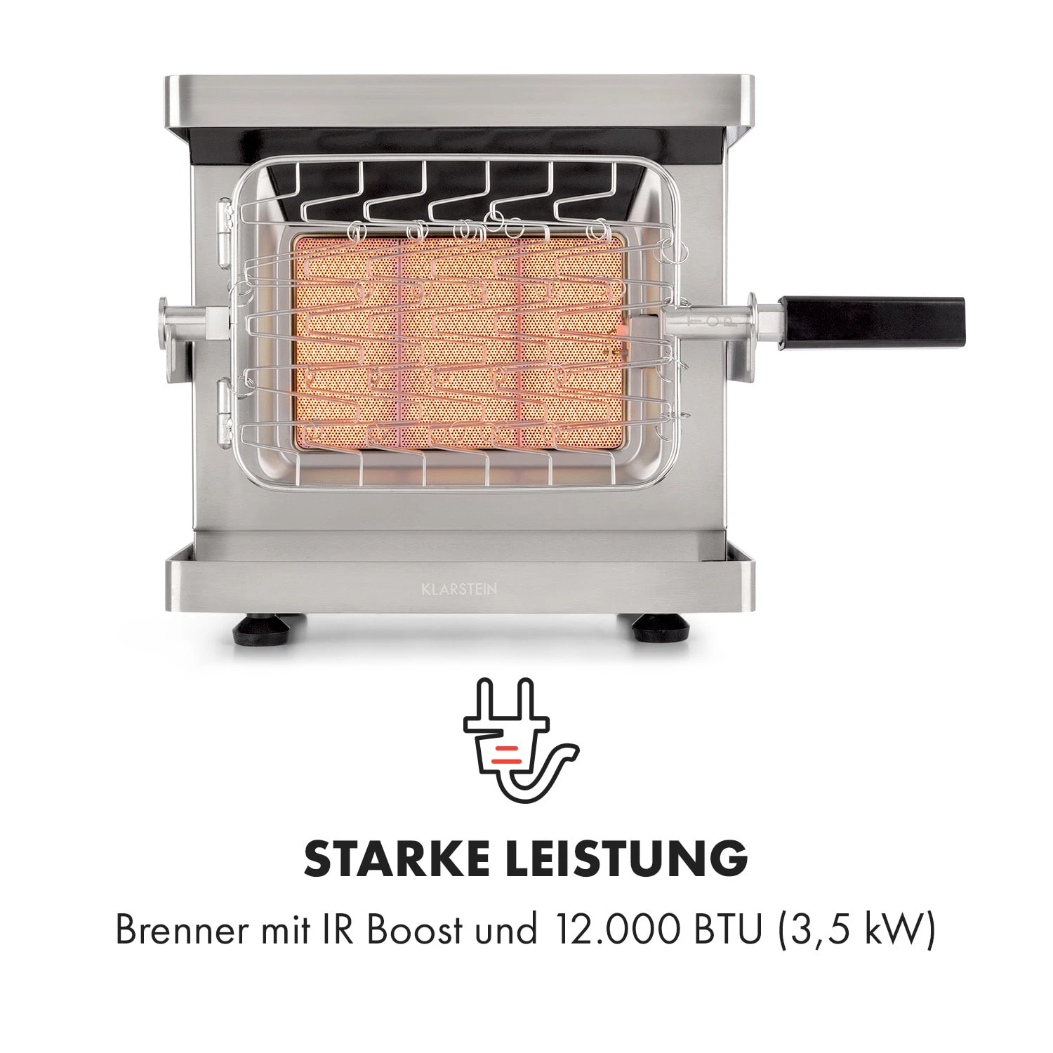 Crossfire Vertikaler Gasgrill 800°C Infrarot-Brenner 12.000 BTU Silber 3 Crossfire Vertikaler Gasgrill 800°C Infrarot-Brenner 12.000 BTU Silber – Bild 3