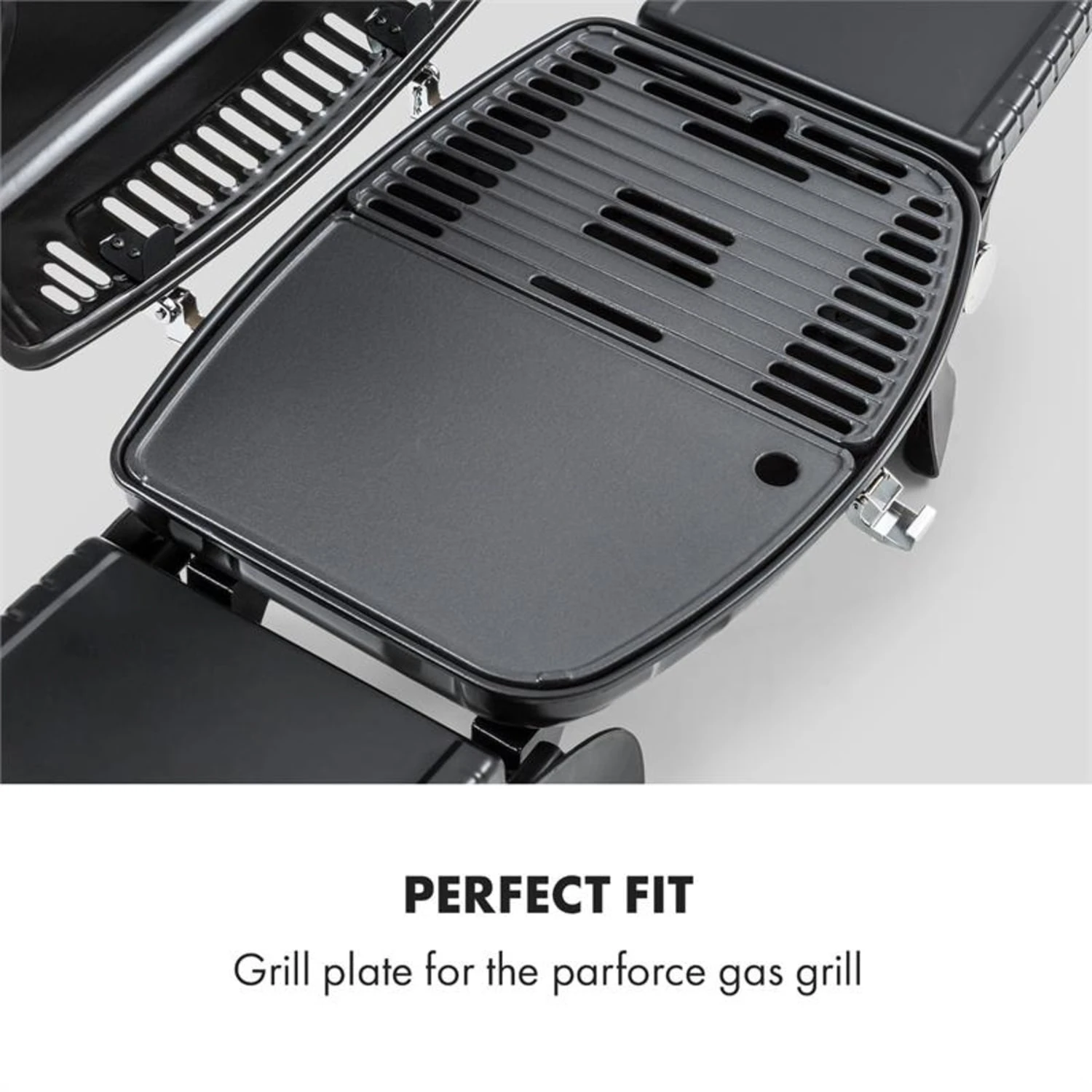 Parforce Grillplatte Glatt Zubehör Gusseisen Fettablauf Schwarz 2 Parforce Grillplatte Glatt Zubehör Gusseisen Fettablauf Schwarz – Bild 2