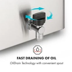 Family Fry Fritteuse 3000W Oil Drain Technology Edelstahl Silber -Küchengeräte 10033342 yy 0005 logo Klarstein Family Fry Fritteuse 3000W silber