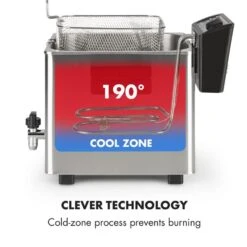 Family Fry Fritteuse 3000W Oil Drain Technology Edelstahl Silber -Küchengeräte 10033342 yy 0006 logo Klarstein Family Fry Fritteuse 3000W silber