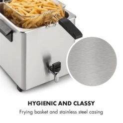 Family Fry Fritteuse 3000W Oil Drain Technology Edelstahl Silber -Küchengeräte 10033342 yy 0008 logo Klarstein Family Fry Fritteuse 3000W silber