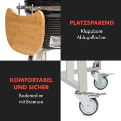 Queensize Kamado Grill Thermometer Abnehmbare Seitenteile Schwarz -Küchengeräte 10033377 de 0007 logo