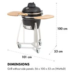 Queensize Kamado Grill Thermometer Abnehmbare Seitenteile Schwarz -Küchengeräte 10033377 de 0010 logo