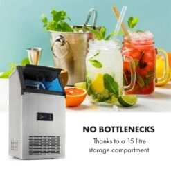 Glacial XL Profi-Eiswürfelmaschine 38kg/d 15l LED Edelstahl Schwarz -Küchengeräte 10033442 yy 0004 logo Klarstein Glacial XL Profi Eiswuerfelmaschine 15 L