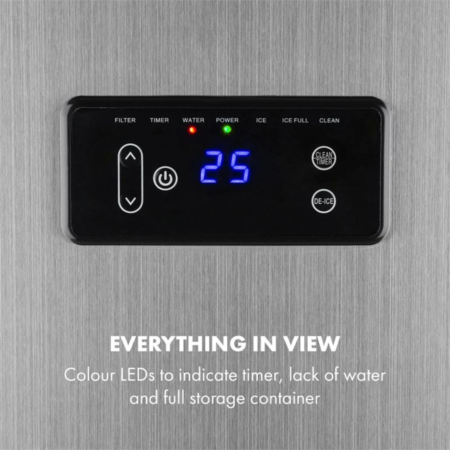 Glacial XL Profi-Eiswürfelmaschine 38kg/d 15l LED Edelstahl Schwarz – Bild 5